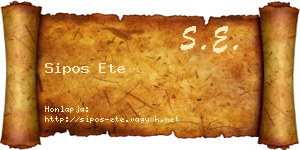 Sipos Ete névjegykártya