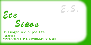 ete sipos business card
